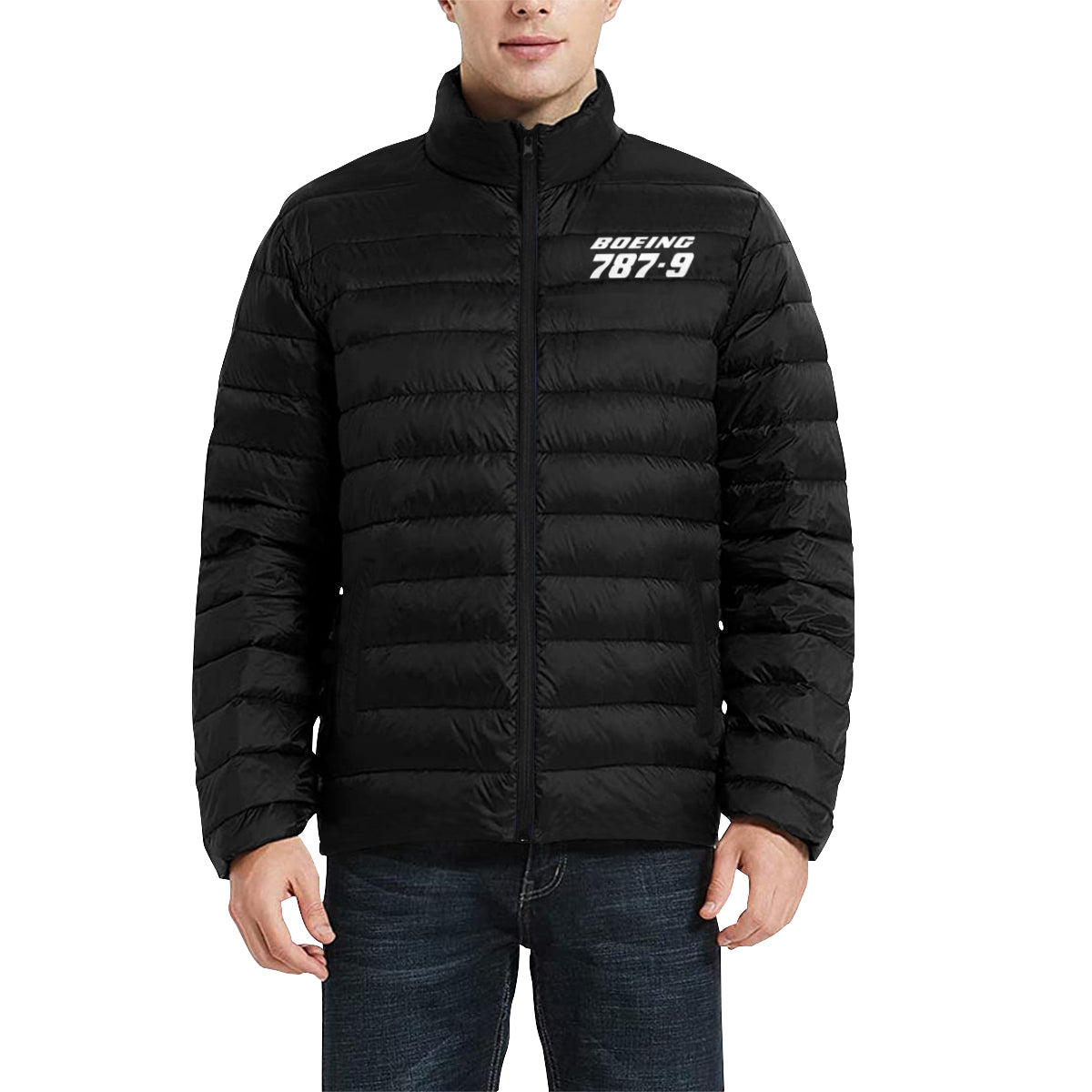 BOEING 787-9 Men's Stand Collar Padded Jacket e-joyer