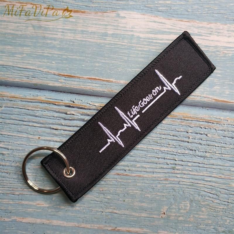 1 PC EMBROIDERY HEARTBEATS KEYCHAIN - PILOTSX