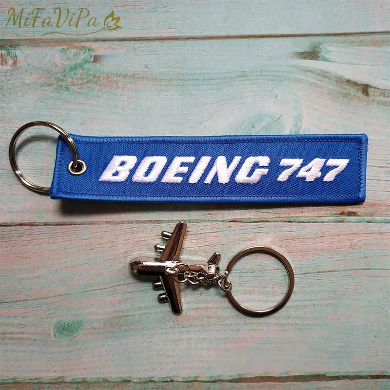 1 SET BOEING 747 EMBROIDERY KEY CHAIN - PILOTSX