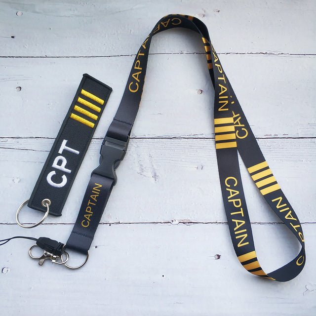 1 SET CAPTAIN LANYARDS NECK STRAP KEY CHAIN - PILOTSX