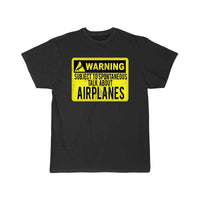 Thumbnail for WARNING AIRPLANES T SHIRT THE AV8R