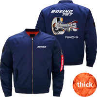 Thumbnail for Boeing 767 Pratt & Whitney PW4000-94 Ma-1 Bomber Jacket Flight Jacket Aviator Jacket THE AV8R