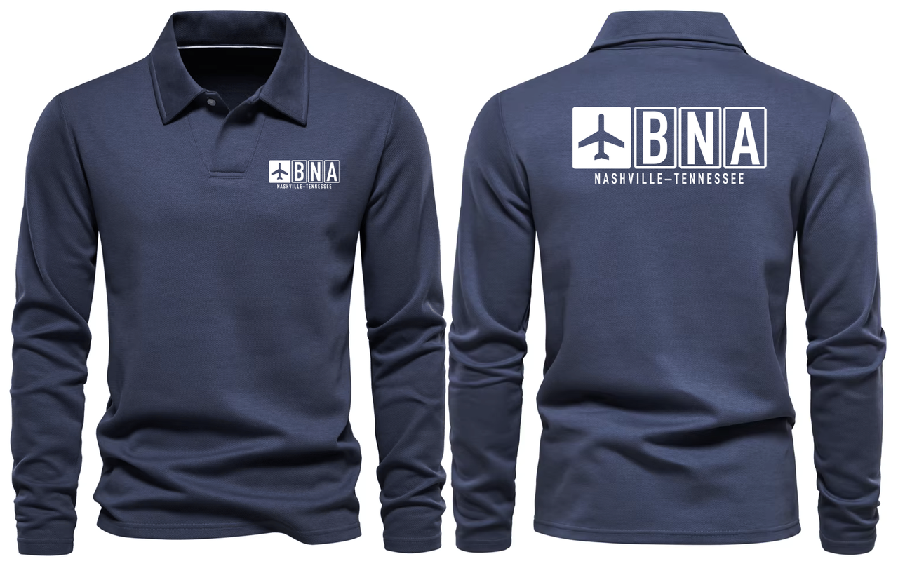 BNA AIRPORT LONG SLEEVE POLO