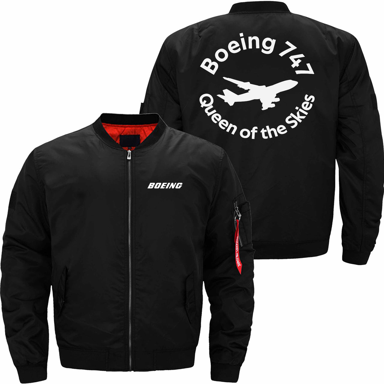 Boeing 747 THE QUEEN OF THE SKIES Ma-1 Bomber Jacket Flight Jacket Aviator Jacket THE AV8R