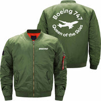 Thumbnail for Boeing 747 THE QUEEN OF THE SKIES Ma-1 Bomber Jacket Flight Jacket Aviator Jacket THE AV8R