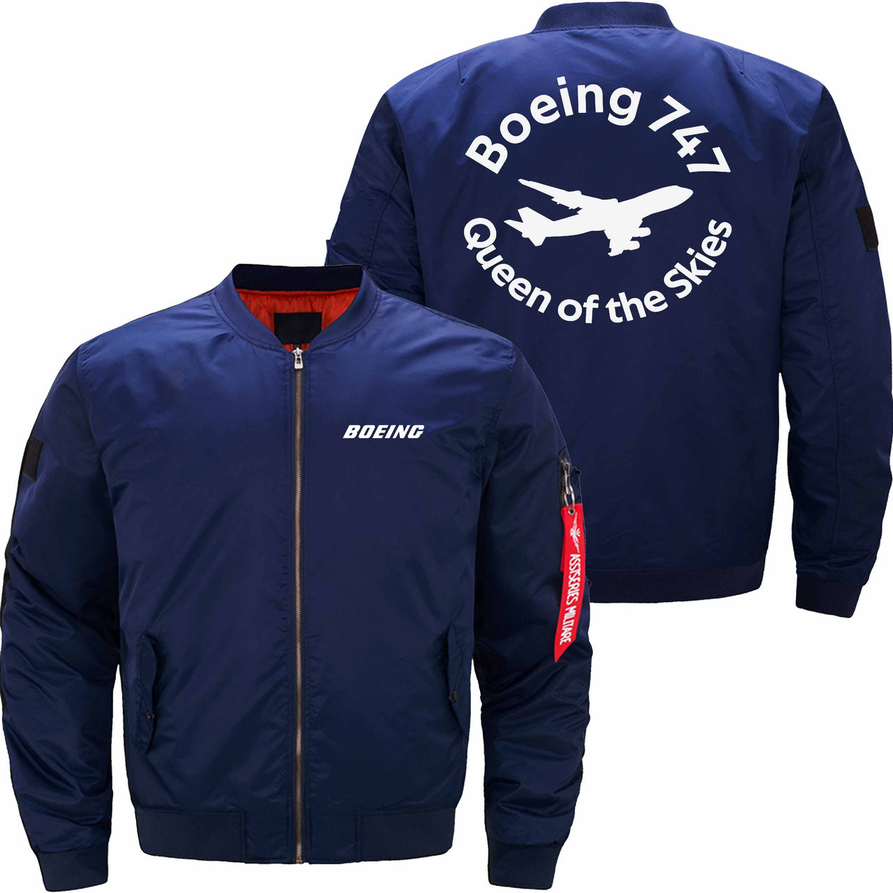 Boeing 747 THE QUEEN OF THE SKIES Ma-1 Bomber Jacket Flight Jacket Aviator Jacket THE AV8R