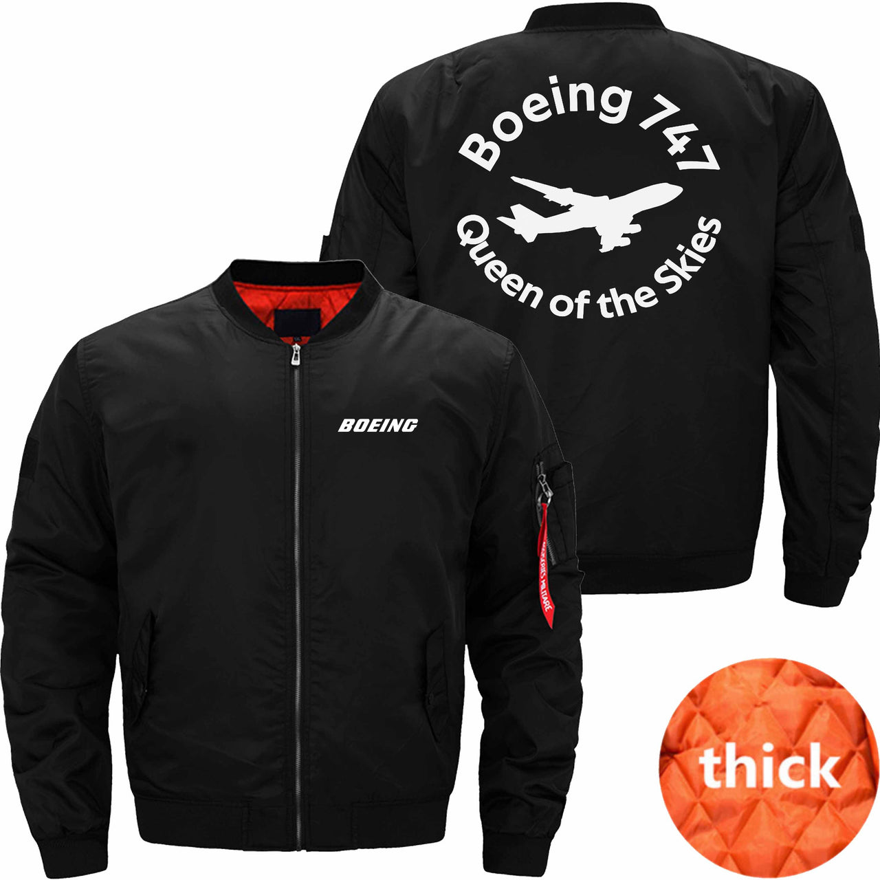 Boeing 747 THE QUEEN OF THE SKIES Ma-1 Bomber Jacket Flight Jacket Aviator Jacket THE AV8R