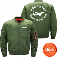 Thumbnail for Boeing 747 THE QUEEN OF THE SKIES Ma-1 Bomber Jacket Flight Jacket Aviator Jacket THE AV8R