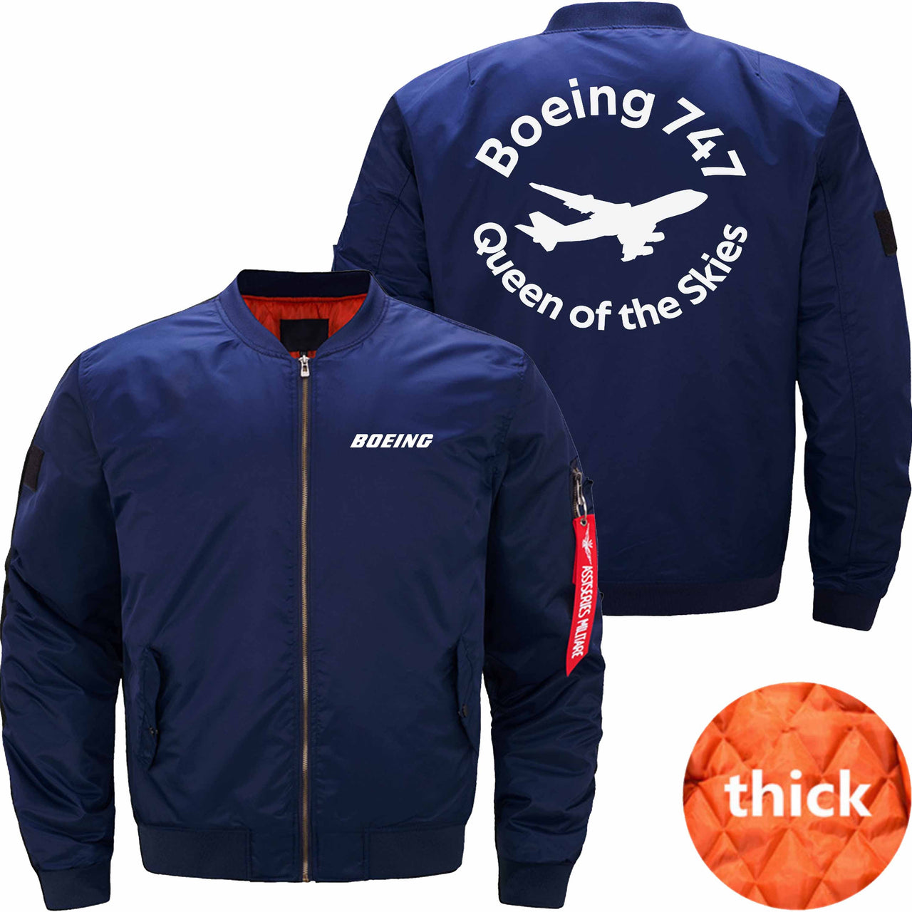 Boeing 747 THE QUEEN OF THE SKIES Ma-1 Bomber Jacket Flight Jacket Aviator Jacket THE AV8R