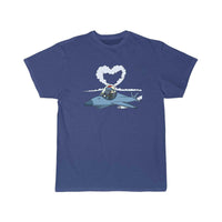 Thumbnail for Jet pilot flies heart with plane T Shirt THE AV8R