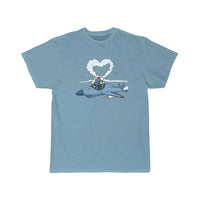 Thumbnail for Jet pilot flies heart with plane T Shirt THE AV8R