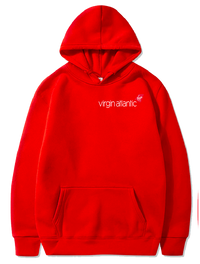 Thumbnail for a red sweatshirt with the words virgin atlantic printed on it