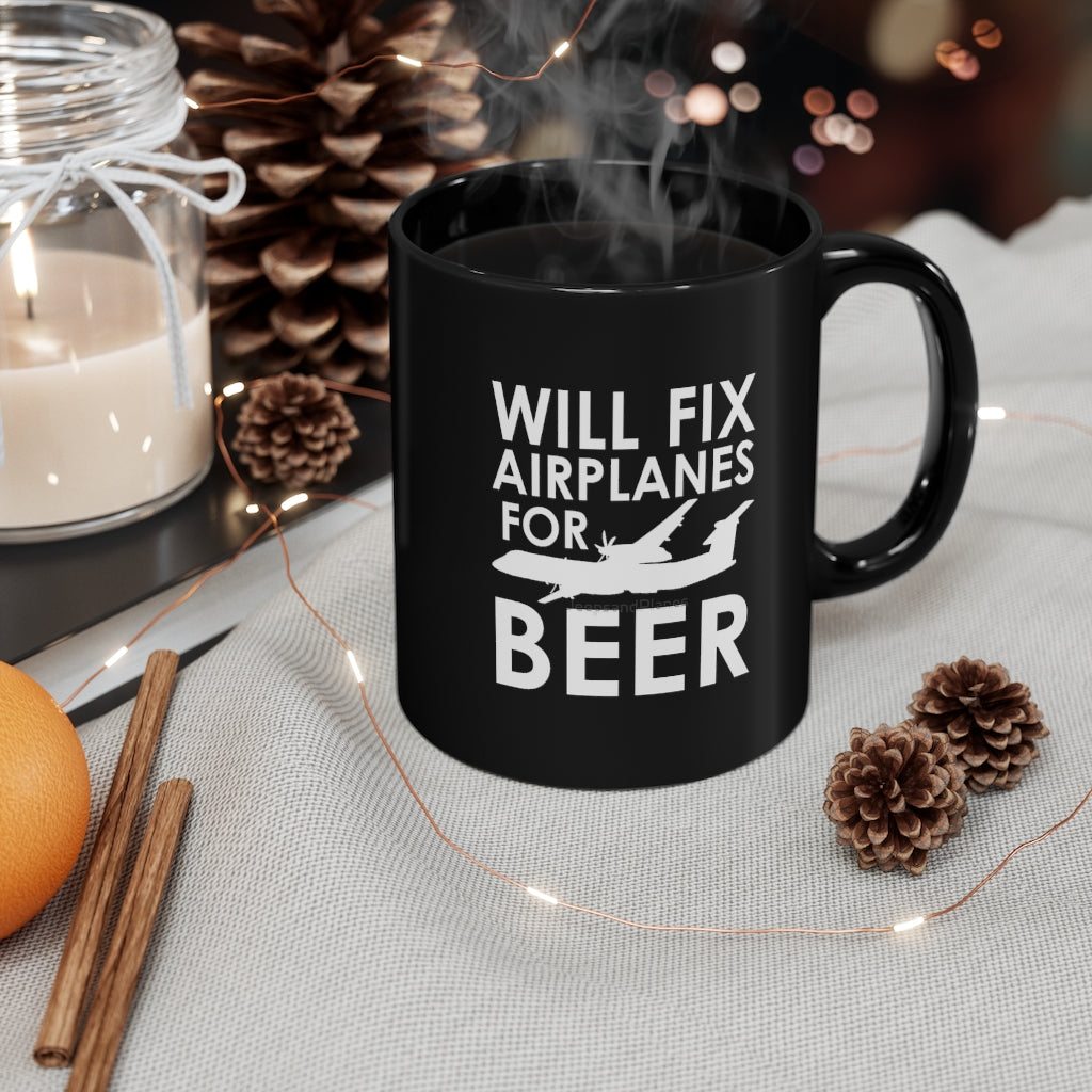 WILL FIX AIRPLANES FOR BEER DESIGNED  - MUG Printify