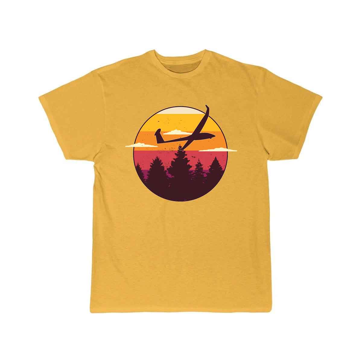 Glider Airplane Landscape Sunset Retro Red Orange T-SHIRT THE AV8R