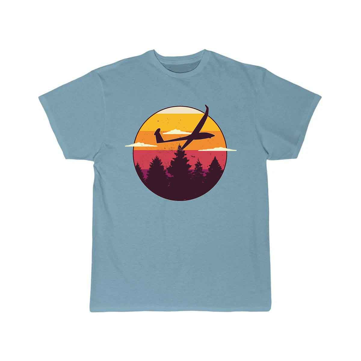 Glider Airplane Landscape Sunset Retro Red Orange T-SHIRT THE AV8R