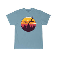 Thumbnail for Glider Airplane Landscape Sunset Retro Red Orange T-SHIRT THE AV8R