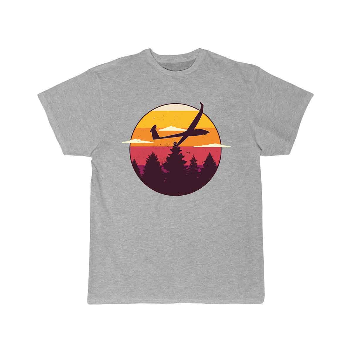 Glider Airplane Landscape Sunset Retro Red Orange T-SHIRT THE AV8R