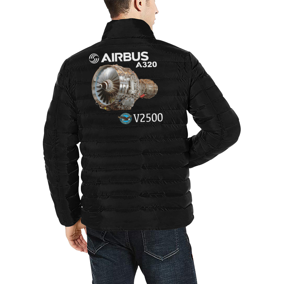 Airbus A320 Men's Stand Collar Padded Jacket e-joyer