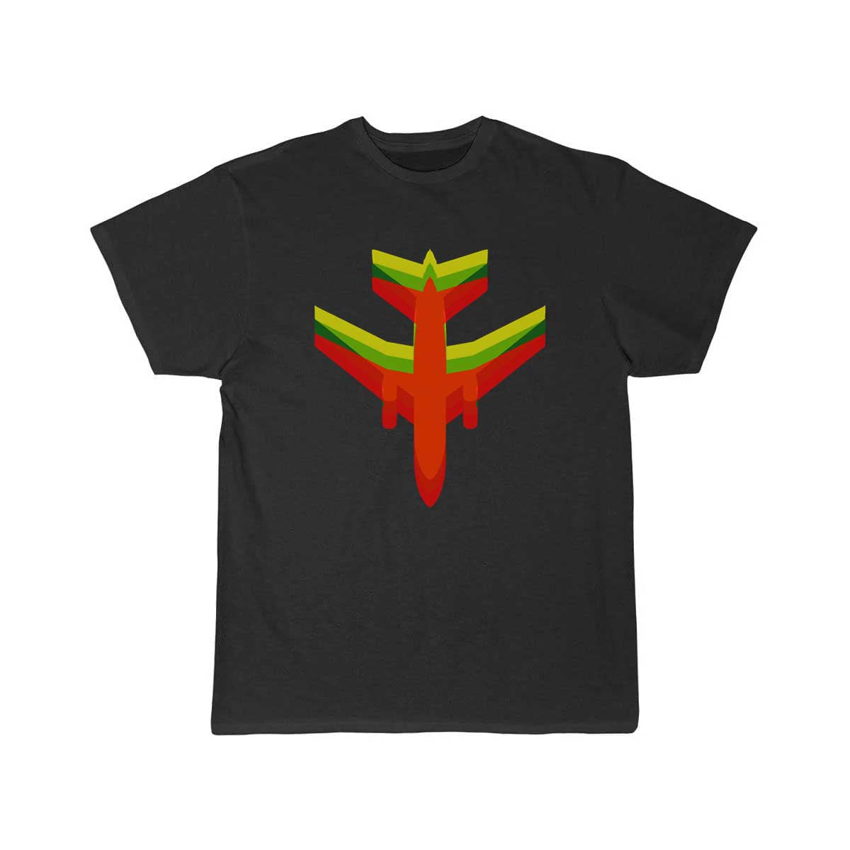 Multi Colored Jet Airplane in Motion T Shirt THE AV8R