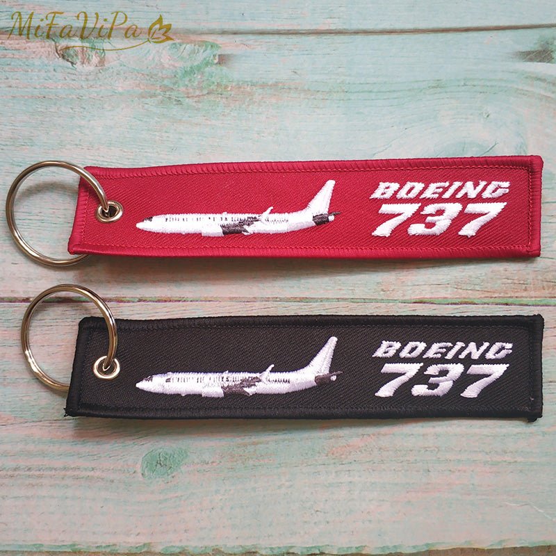 2 PC BOEING 747 FASHION TRINKET KEYCHAIN PHONE STRAP AVIATION RED KEY CHAINS - PILOTSX