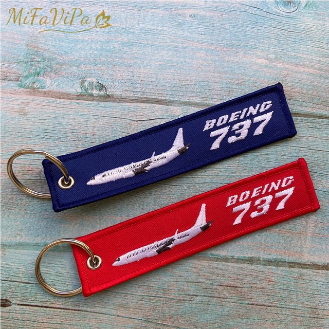 2 PC BOEING 747 FASHION TRINKET KEYCHAIN PHONE STRAP AVIATION RED KEY CHAINS - PILOTSX