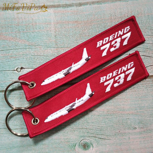 2 PC BOEING 747 FASHION TRINKET KEYCHAIN PHONE STRAP AVIATION RED KEY CHAINS - PILOTSX