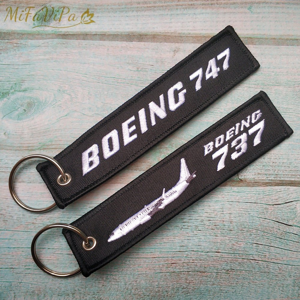 2 PC BOEING 747 FASHION TRINKET KEYCHAIN PHONE STRAP AVIATION RED KEY CHAINS - PILOTSX