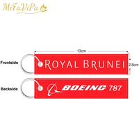 Thumbnail for 2 PCS A ROYAL BRUNEI B BOEING 787 EMBROIDERY KEY CHAINS - PILOTSX