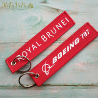 Thumbnail for 2 PCS A ROYAL BRUNEI B BOEING 787 EMBROIDERY KEY CHAINS - PILOTSX