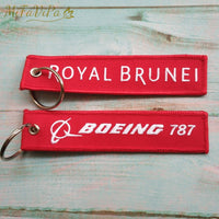 Thumbnail for 2 PCS A ROYAL BRUNEI B BOEING 787 EMBROIDERY KEY CHAINS - PILOTSX