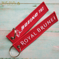 Thumbnail for 2 PCS A ROYAL BRUNEI B BOEING 787 EMBROIDERY KEY CHAINS - PILOTSX