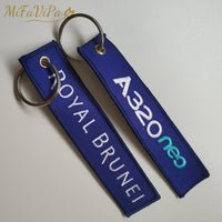 Thumbnail for 2 PCS A ROYAL BRUNEI SIDE B A320 EMBROIDERY KEY CHAIN - PILOTSX