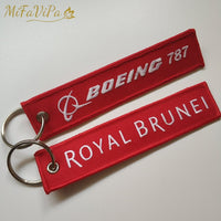 Thumbnail for 2 PCS A ROYAL BRUNEI SIDE B BOEING 787 EMBROIDERY KEY CHAIN - PILOTSX