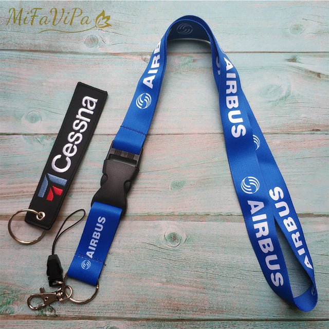 2 PCS AIRBUS A320 SLEUTELHANGE CESSNA KEYCHAIN AIRBUS NECK STRAP - PILOTSX