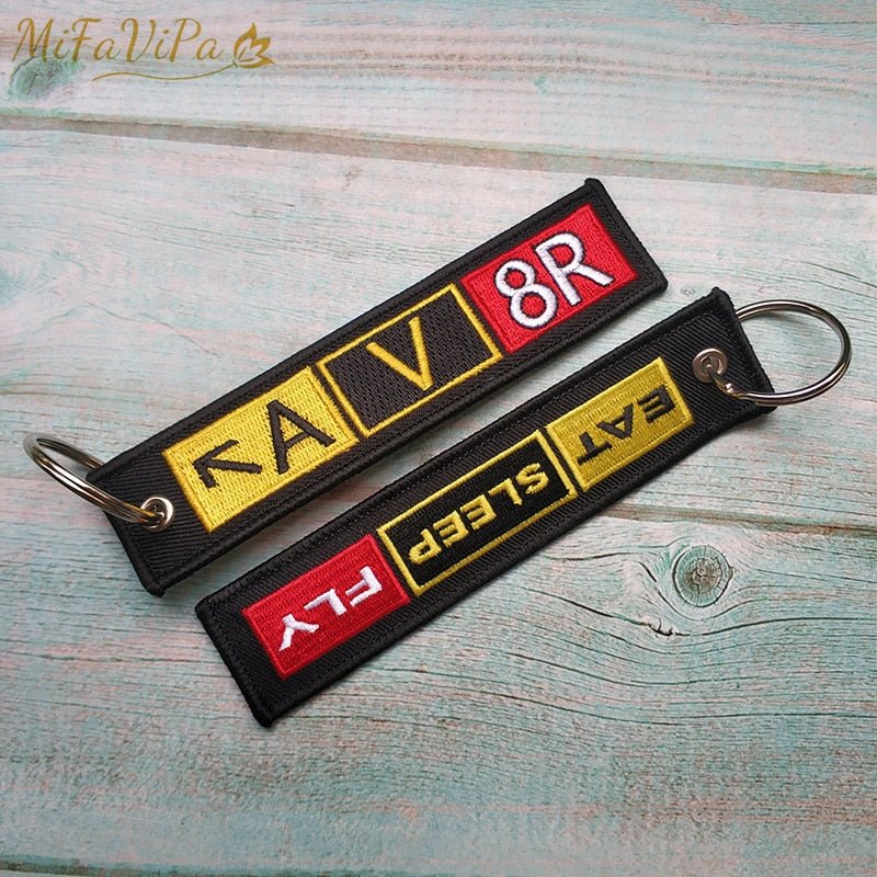 2 PCS AV8R KEYRING EAT SLEEP FLY KEYCHAIN - PILOTSX