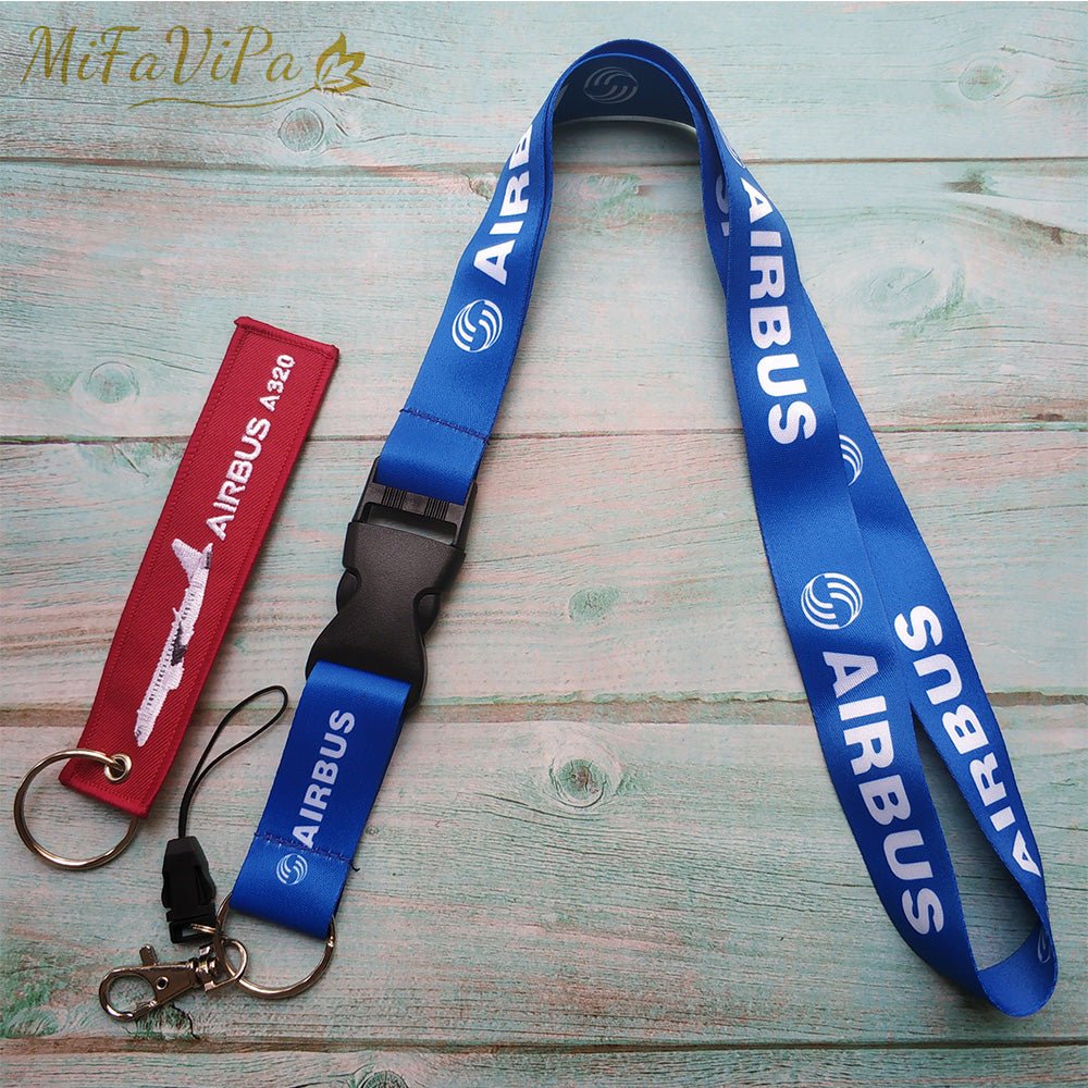 2 PCS BLUE AIRBUS A310 SLEUTELHANGE CESSNA KEYCHAIN AIRBUS NECK STRAP - PILOTSX