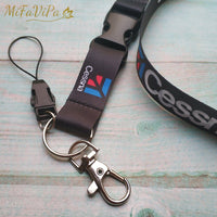 Thumbnail for 2 PCS BLUE AIRBUS FASHION BLACK CESSNA LANYARDS NECK STRAP KEY CHAIN - PILOTSX