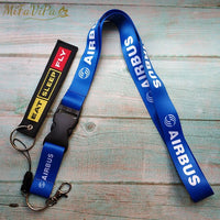 Thumbnail for 2 PCS BLUE AIRBUS FASHION BLACK CESSNA LANYARDS NECK STRAP KEY CHAIN - PILOTSX