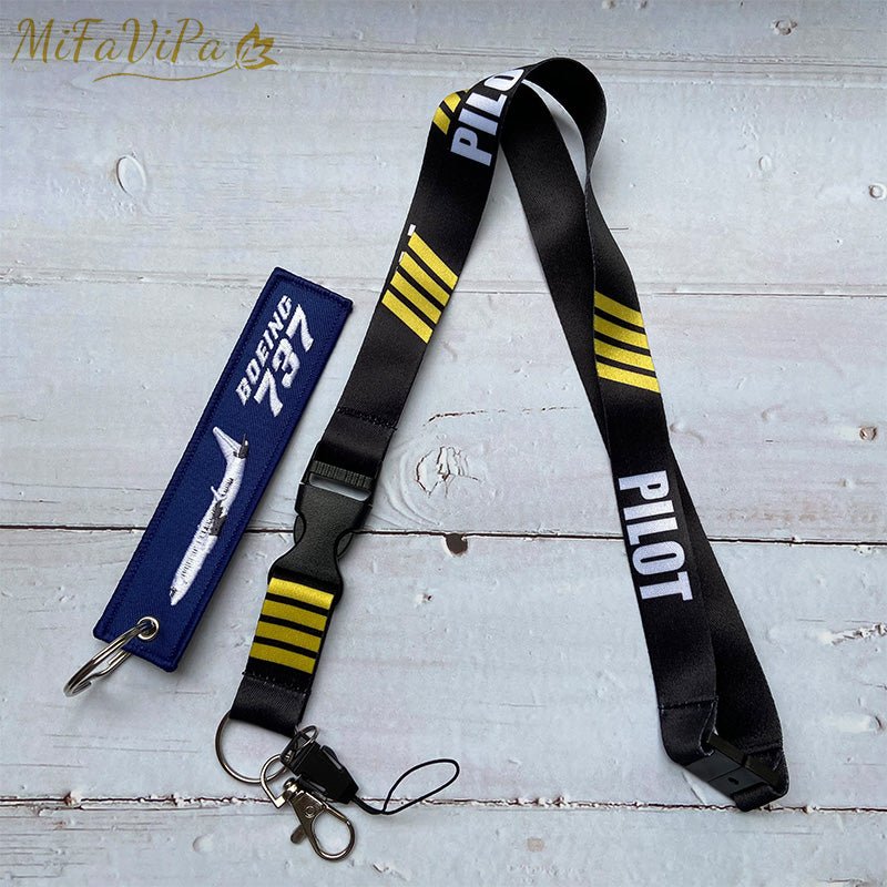 2 PCS BOEING 737 SLEUTELHANGE KEYCHAIN CESSNA NECK STRAP - PILOTSX