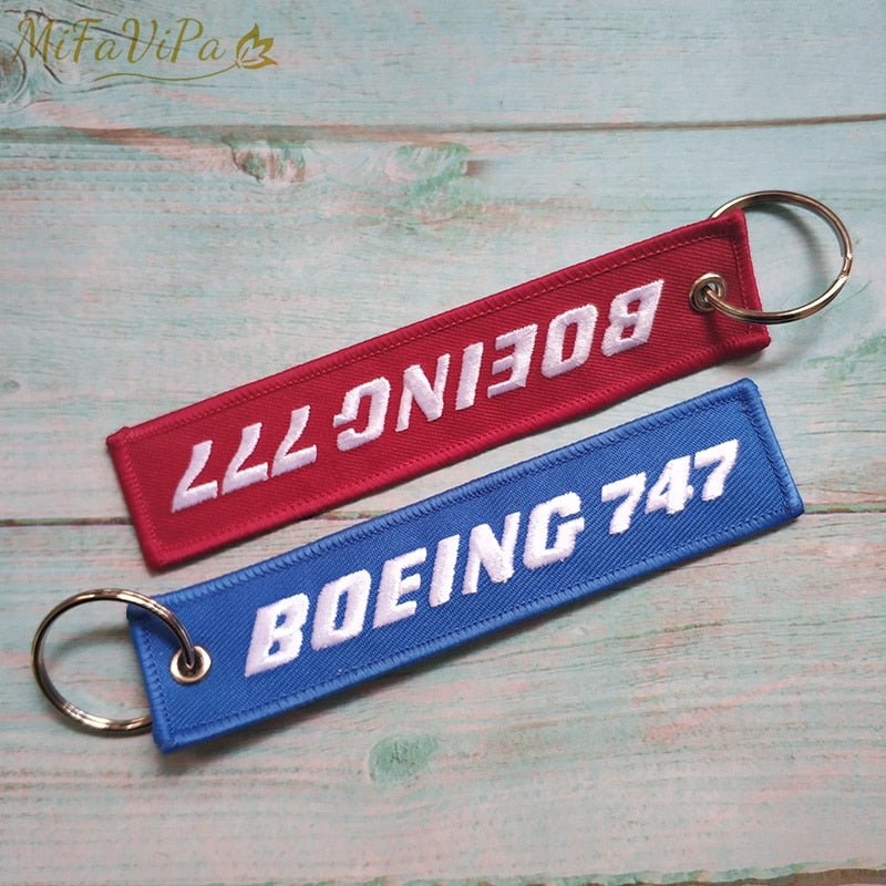 2 PCS BOEING 747 777 EMBROIDERY KEY CHAINS - PILOTSX