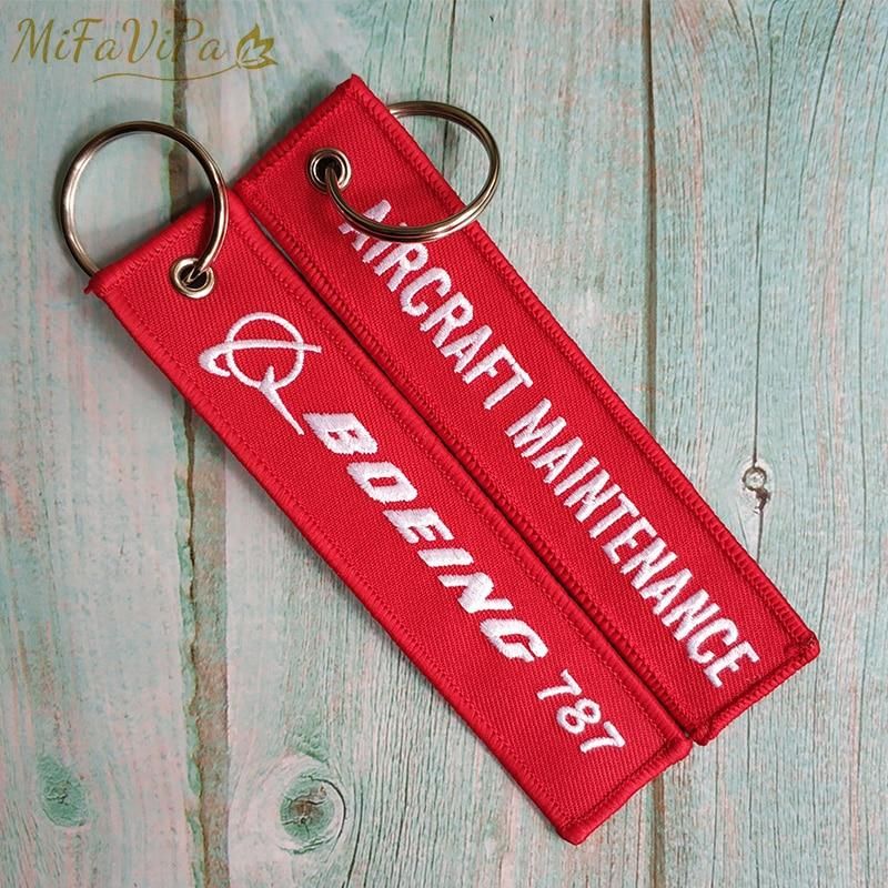 2 PCS BOEING 787 AIRCRAFT EMBROIDERY KEY CHAIN - PILOTSX