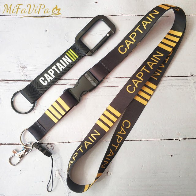 2 PCS CAPTAIN CHAVEIRO FASHION TRINKET NECK STRAP KEYCHAIN - PILOTSX