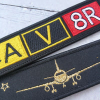 Thumbnail for 2 PCS EMBROIDERY AV8R KEYRING WOVEN PILOT AVIATOR KEYCHAIN AIRCRAFT KEY CHAIN - PILOTSX