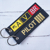 Thumbnail for 2 PCS EMBROIDERY AV8R KEYRING WOVEN PILOT AVIATOR KEYCHAIN AIRCRAFT KEY CHAIN - PILOTSX