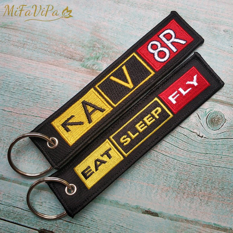 2 PCS FASHION BLACK CESSNA LANYARDS NECK STRAP CHAVEIRO EAT SLEEP FLY KEY CHAIN - PILOTSX