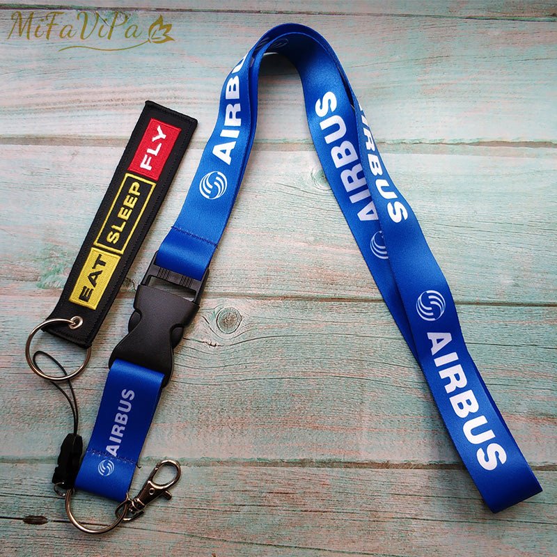 2 PCS FASHION BLACK CESSNA LANYARDS NECK STRAP CHAVEIRO EAT SLEEP FLY KEY CHAIN - PILOTSX