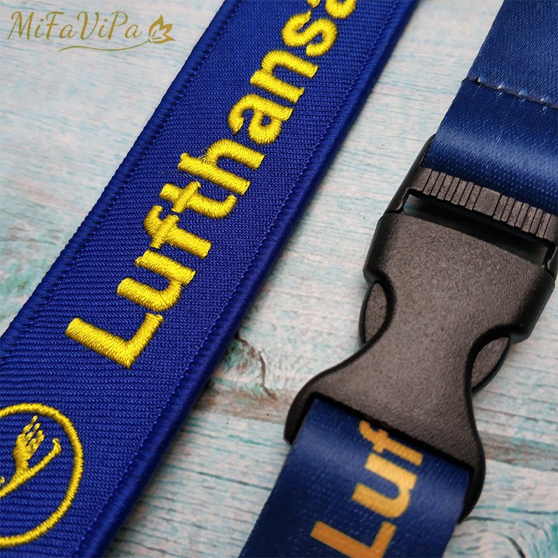 2 PCS LUFTHANSA PORTE - CLEFS KEYCHAINS BLUE NECK STRAP KEY CHAIN FLIGHT - PILOTSX