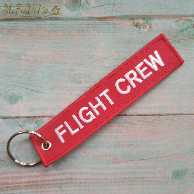 2 PCS RED FLIGHT CREW KEYCHAIN FASHION TRINKET PHONE STRAP BLACK EMBROIDERY KEYCHAINS - PILOTSX