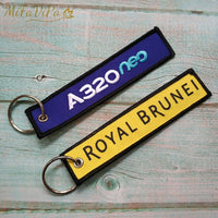 Thumbnail for 2 PCSA ROYAL BRUNEI SIDE B A320 EMBROIDERY KEY CHAIN - PILOTSX