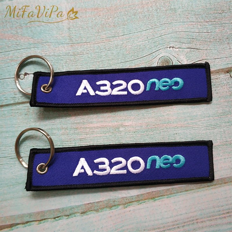 2 PCSA ROYAL BRUNEI SIDE B A320 EMBROIDERY KEY CHAIN - PILOTSX